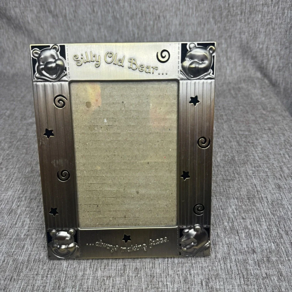 Disney Winnie the Pooh Silly Old Bear Antique Brass Metal Picture Frame 3